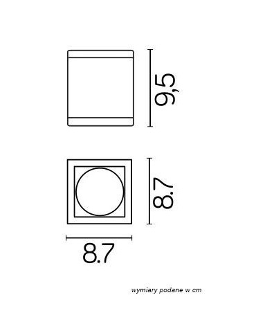 SU-MA ADELA MIDI 1xGU10 Plafond IP54 M1458 DG - product 2