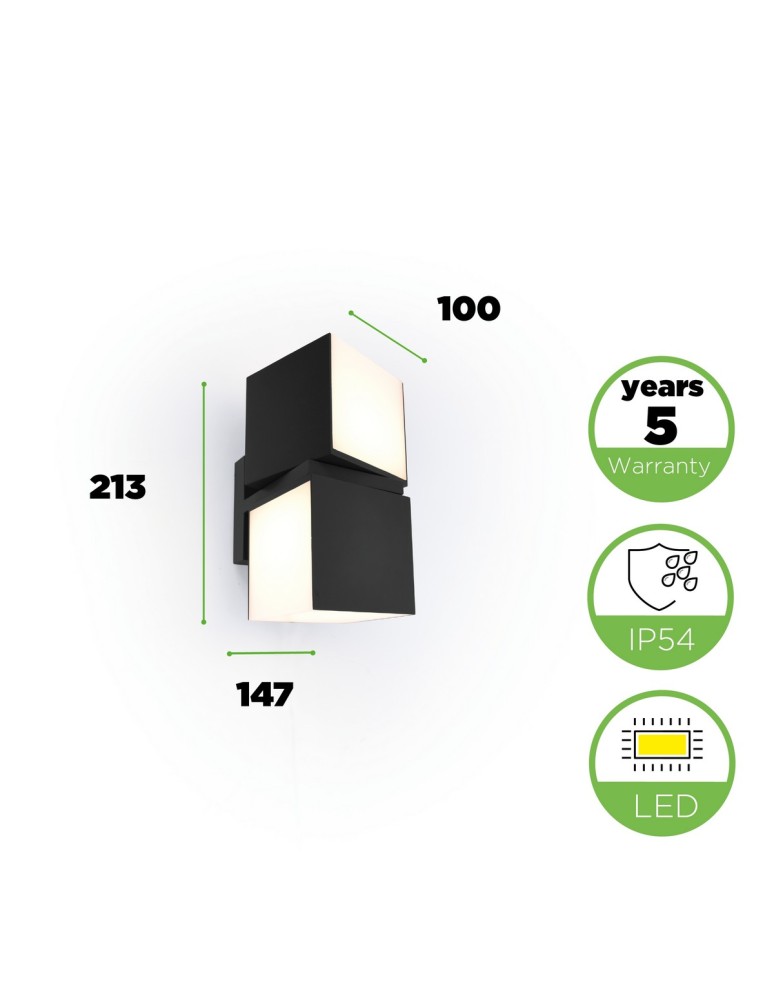 Outdoor wall lamps - Lutec Outdoor Wall CUBA 5193801012 - product kolory-swiatla.pl 3