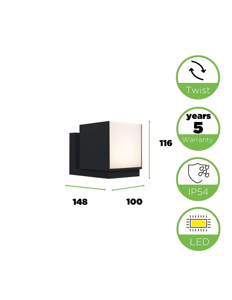 Outdoor wall lamps - Lutec Outdoor Wall CUBA 5193803012 - product kolory-swiatla.pl 5