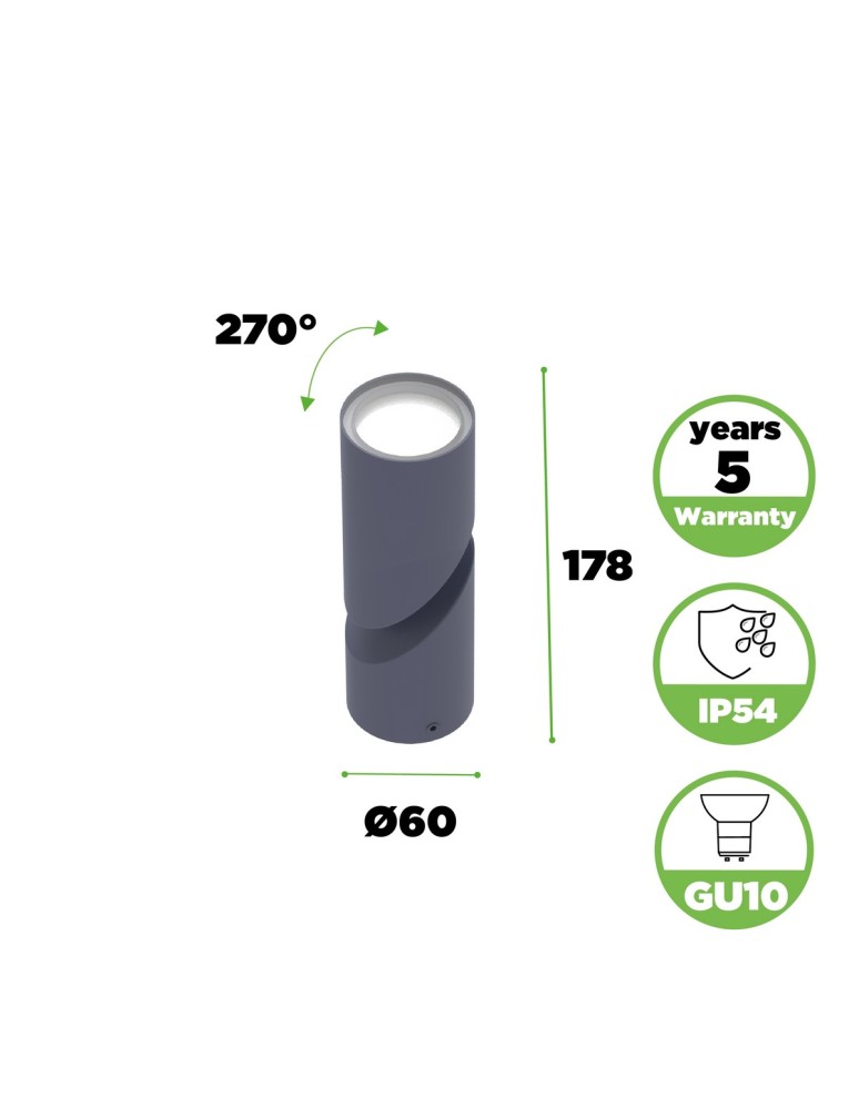 Outdoor wall lamps - Lutec Outdoor Wall TUBON 5198501118 - product kolory-swiatla.pl 6