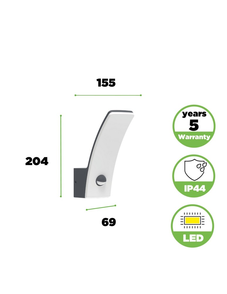 Outdoor lights with motion sensor - Lutec Outdoor Wall Mounted KILO 5203902335 - product kolory-swiatla.pl 6