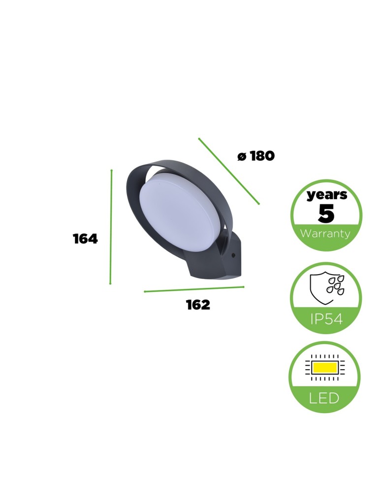 Outdoor wall lamps - Lutec Outdoor Wall Mounted POLO 5205701118 - product kolory-swiatla.pl 4