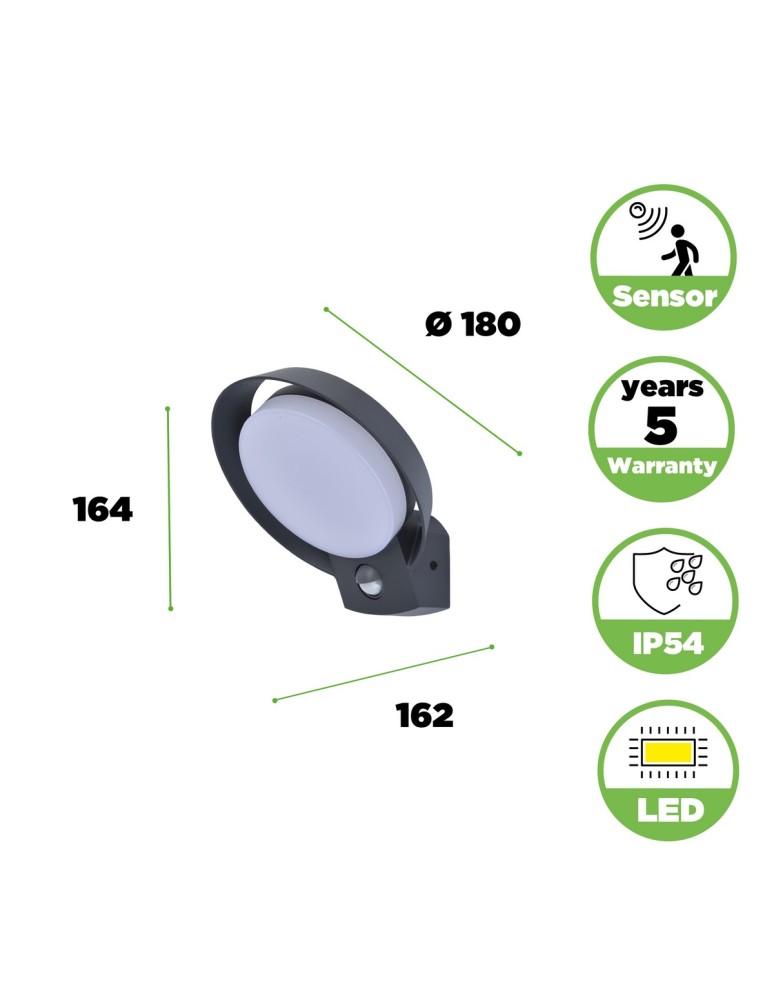 Outdoor lights with motion sensor - Lutec Outdoor Wall Mounted POLO 5205702118 - product kolory-swiatla.pl 4