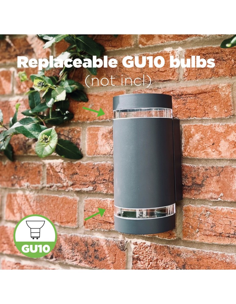 Outdoor wall lamps - Lutec FOCUS Wall-mounted 2xGU10 Anthracite 5604011118 - product kolory-swiatla.pl 8