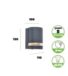 Outdoor wall lamps - Lutec FOCUS Wall-mounted 1xGU10 Anthracite 5604101118 - product 5