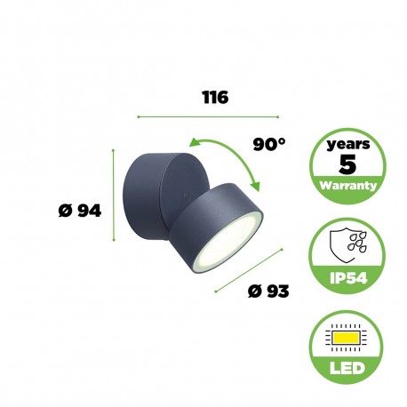 Lutec TRUMPET Sufitowa LED Antracyt 5626001118
