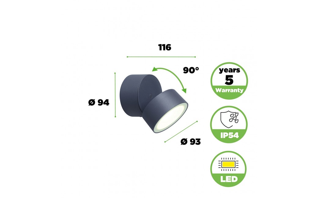 Lutec TRUMPET Sufitowa LED Antracyt 5626001118