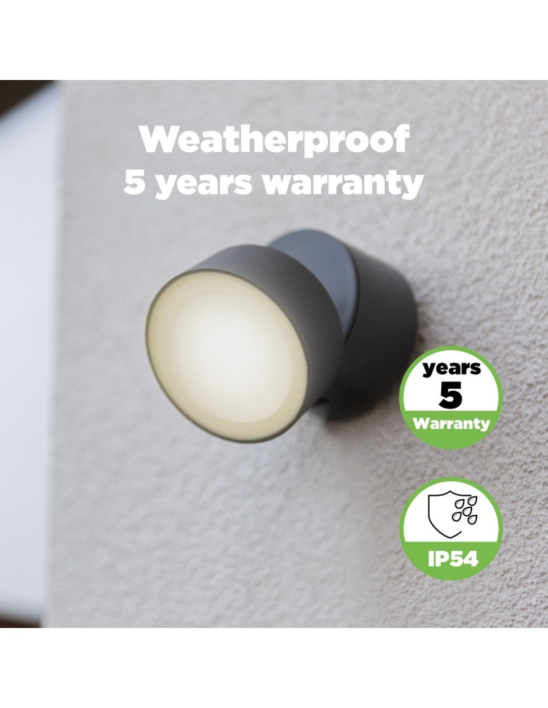 Outdoor wall lamps - Lutec TRUMPET Wall-mounted LED Charcoal Grey 5626101125 - product kolory-swiatla.pl 4