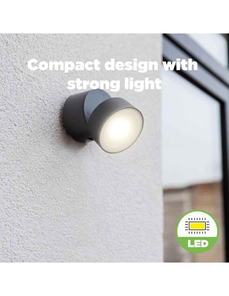 Outdoor wall lamps - Lutec TRUMPET Wall-mounted LED Charcoal Grey 5626101125 - product kolory-swiatla.pl 5
