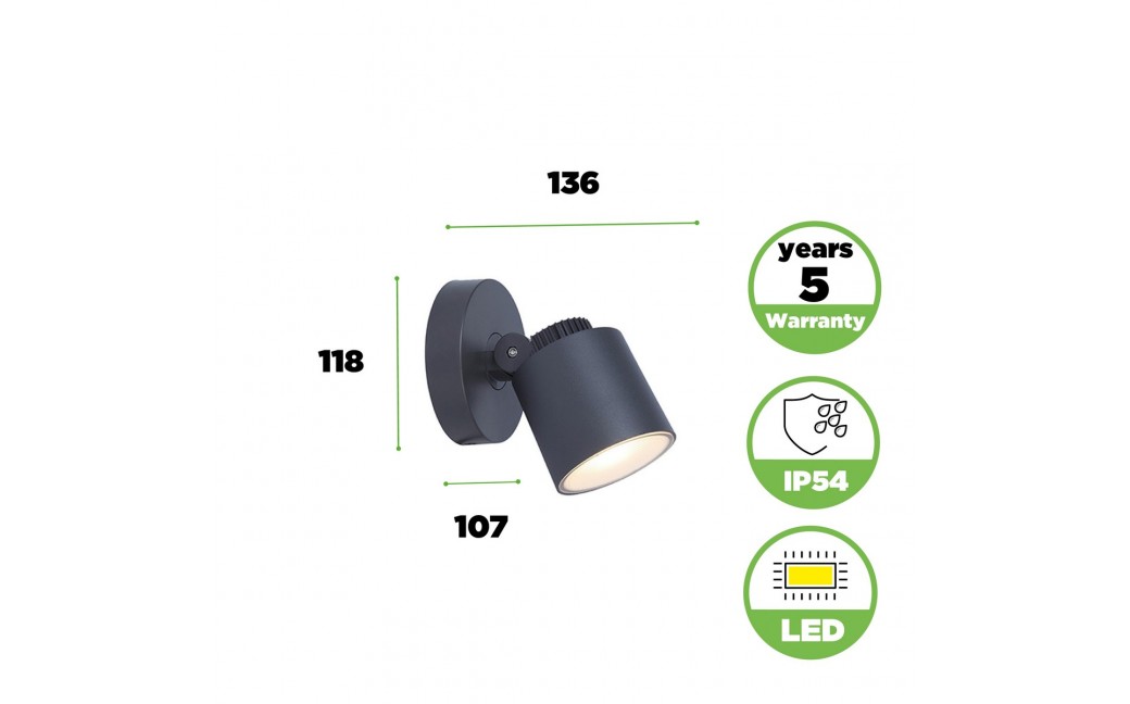 Lutec EXPLORER Ścienna LED Antracyt 6609202118
