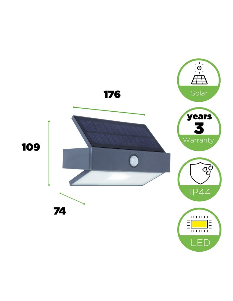 Solar lamps - Lutec Outdoor Wall ARROW 6910601335 - product kolory-swiatla.pl 2