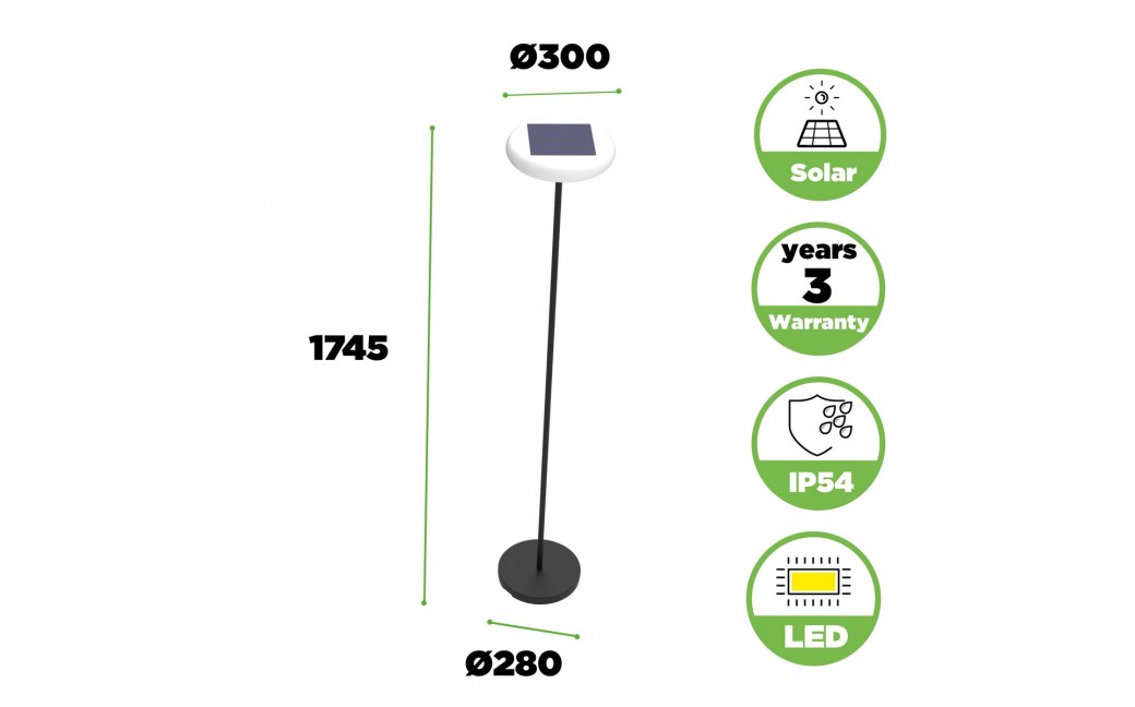 Lutec Zewnętrzna Przenośna Solarna POPS SOLAR 6910901012