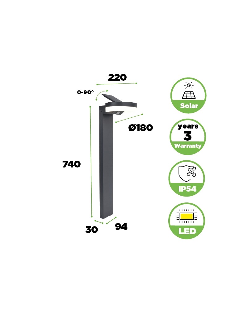 Solar lamps - Lutec Outdoor Solar RUNDA SOLAR 6915802118 - product kolory-swiatla.pl 8