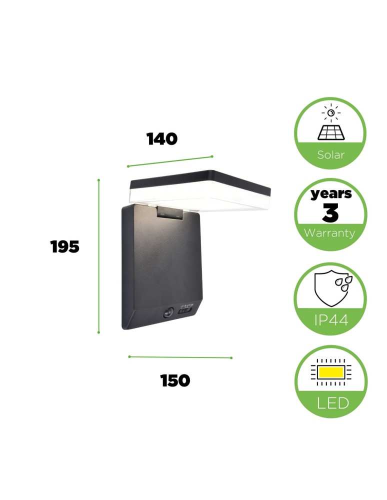 Solar lamps - Lutec Outdoor Wall MOZE 6943101012 - product kolory-swiatla.pl 3