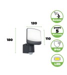 Outdoor lights with motion sensor - Lutec SUNSHINE - MOVEMENT SENSOR Wall-mounted LED Grey 7625701345 - product 11