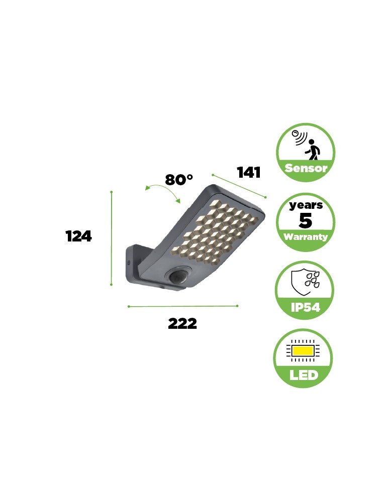 Outdoor lights with motion sensor - Lutec Outdoor Wall Mount ATLANTIS 7801602118 - product kolory-swiatla.pl 8