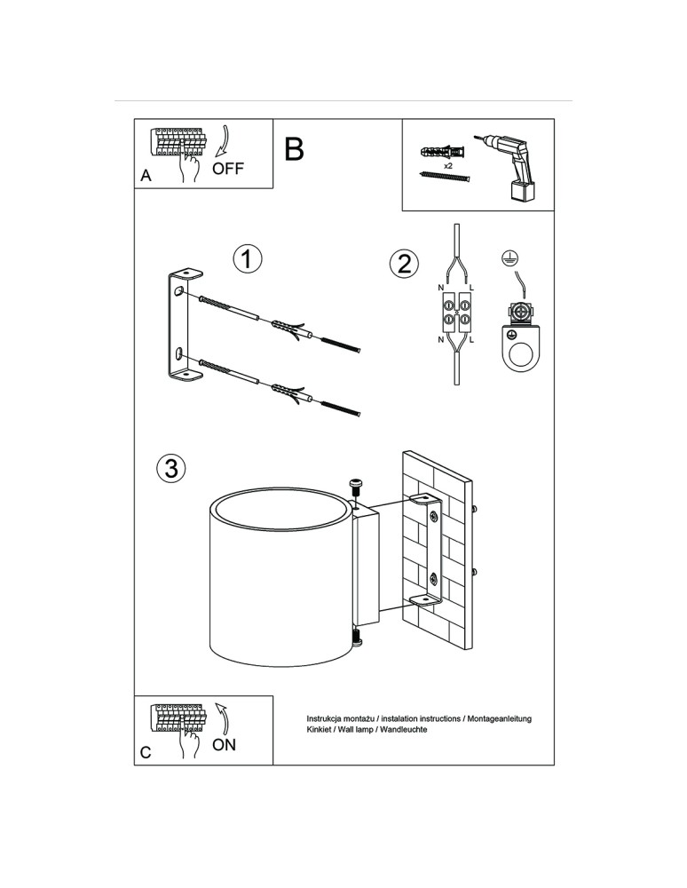 Gold wall lamps - Sollux Wall lamp ORBIS 1 gold SL.1181 - product kolory-swiatla.pl 6