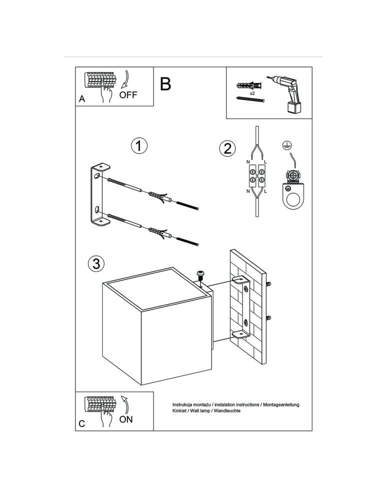 Sollux Kinkiet QUAD 1 złoty SL.1183