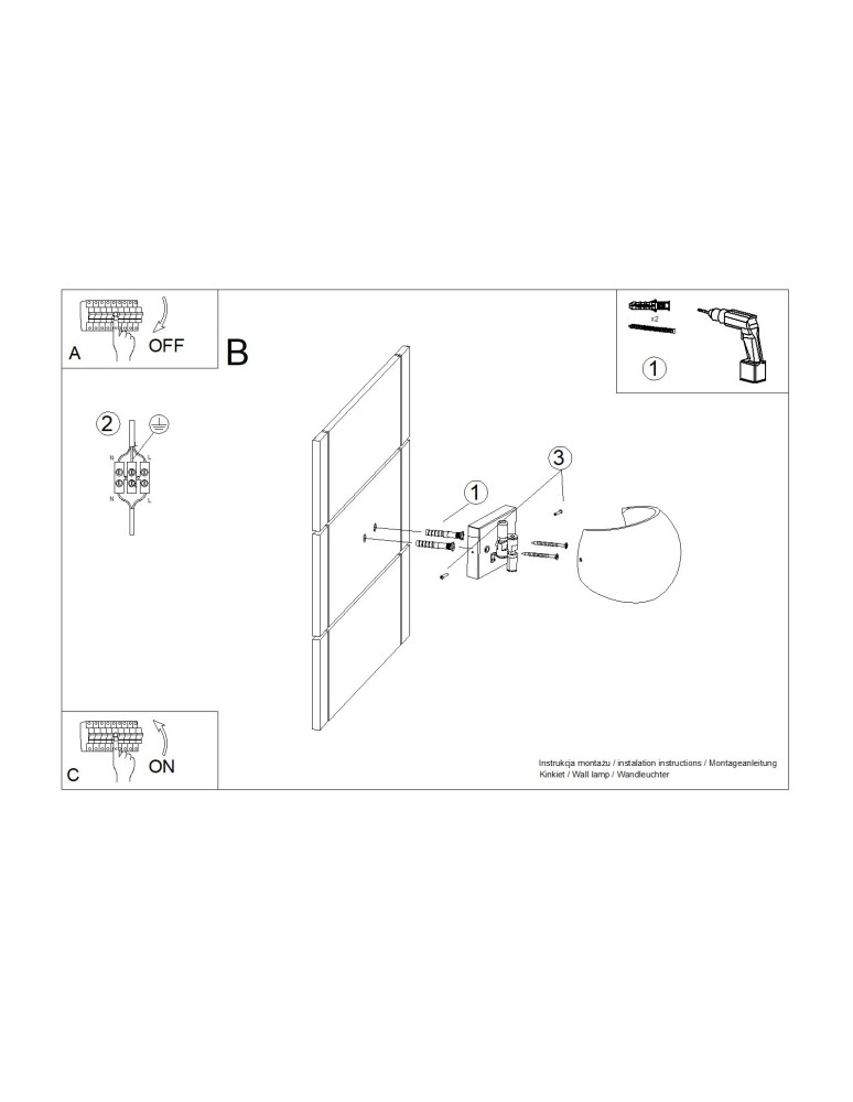 Sollux Kinkiet GLOBE beton SL.1362 Sollux Kinkiet GLOBE beton SL.1362