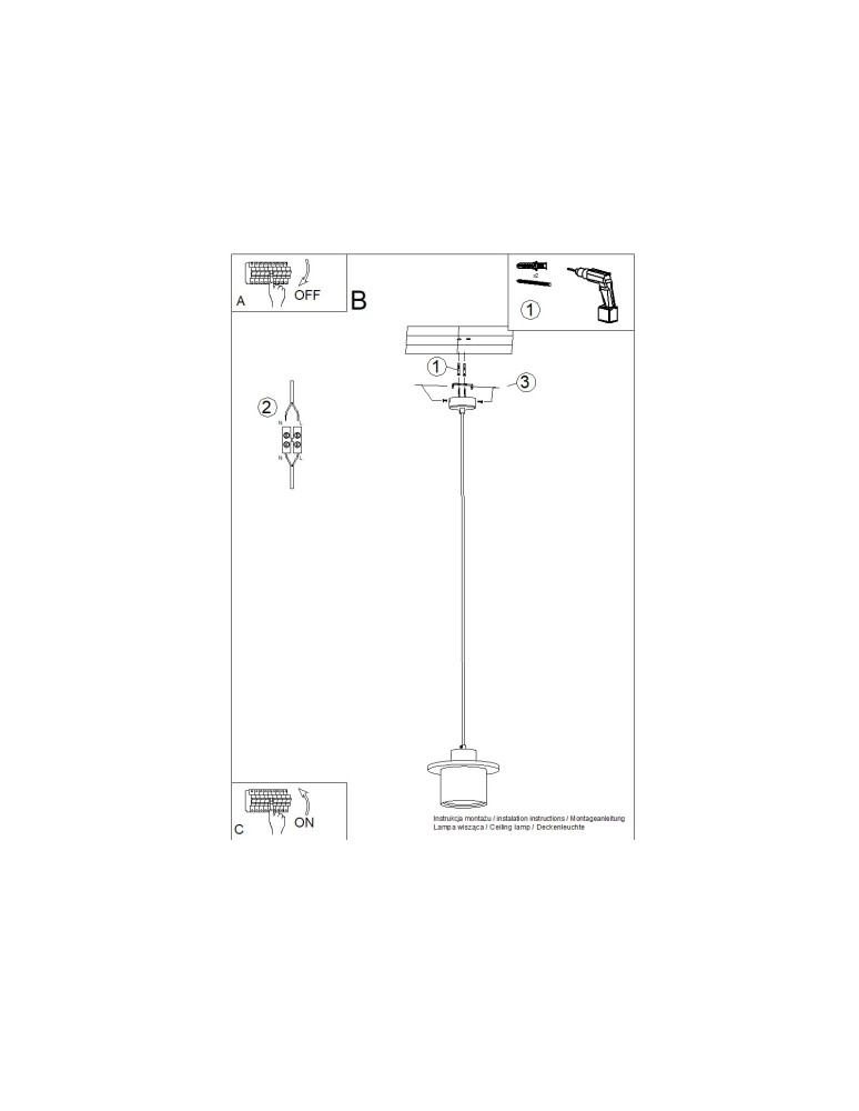 Concrete pendant lamps - Sollux MAB concrete pendant lamp SL.1363 - product kolory-swiatla.pl 11