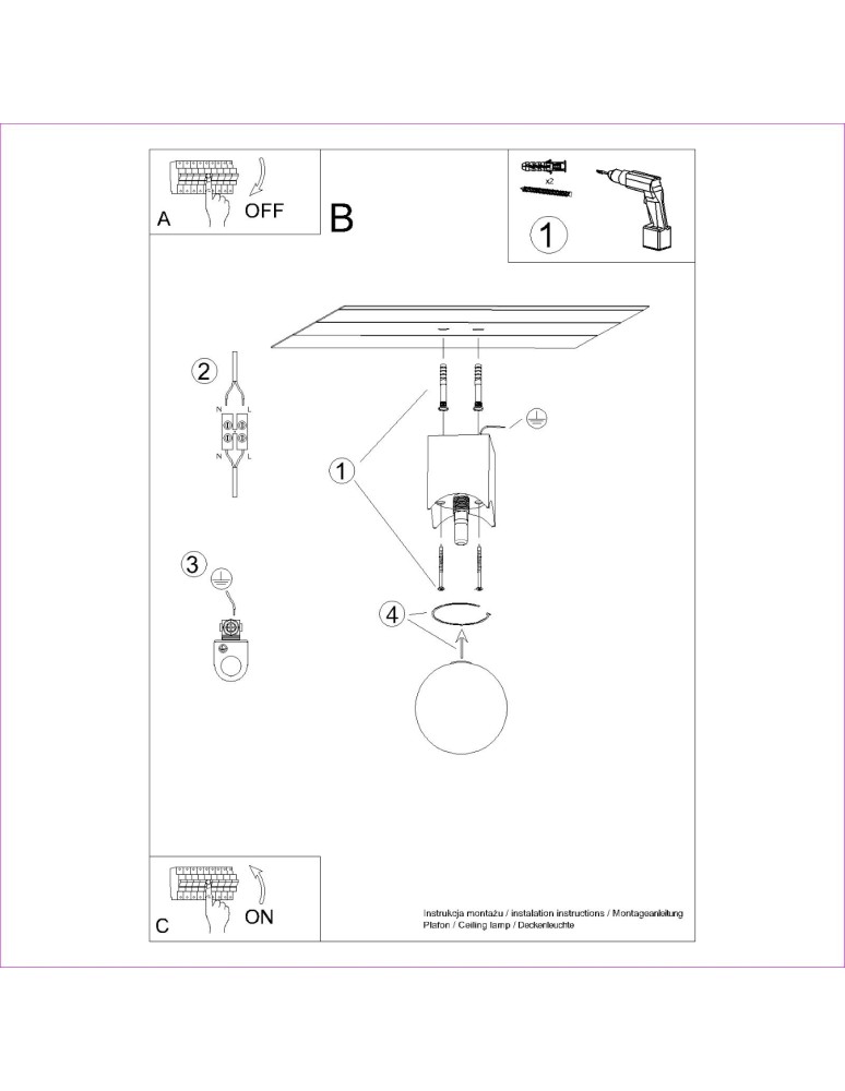 Ceiling lamps spheres - Sollux Plafond SOLIS natural wood SL.1407 - product kolory-swiatla.pl 10