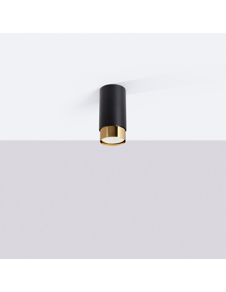 Black ceiling fixtures - Sollux Plafond NERO 12.5 black/gold SL.1410 - product kolory-swiatla.pl 2