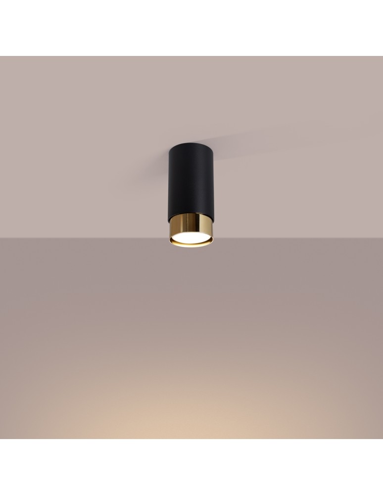 Black ceiling fixtures - Sollux Plafond NERO 12.5 black/gold SL.1410 - product kolory-swiatla.pl 3