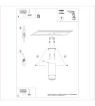 Black ceiling fixtures - Sollux Plafond NERO 12.5 black/gold SL.1410 - product 7