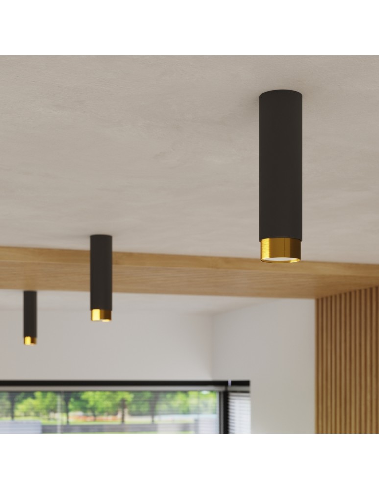 Black ceiling fixtures - Sollux Plafond NERO 12.5 black/gold SL.1410 - product kolory-swiatla.pl 10