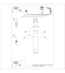 Black ceiling fixtures - Sollux Plafond NERO 22.5 black/gold SL.1411 - product 7