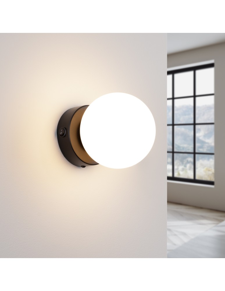 Wall lamps spheres - Sollux Wall lamp YOLI 1 black SL.1461 - product kolory-swiatla.pl 3