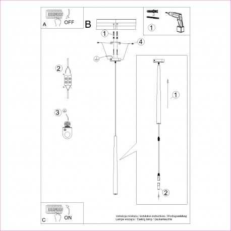 Sollux Lampa wisząca BLISS 1 czarna SL.1462