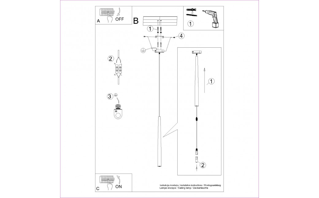 Sollux Lampa wisząca BLISS 1 czarna SL.1462