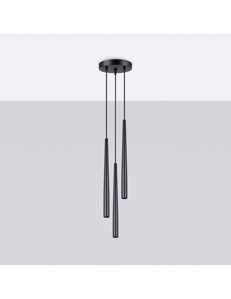 Pendant tube lamps - Sollux BLISS 3P pendant lamp black SL.1463 - product kolory-swiatla.pl 2