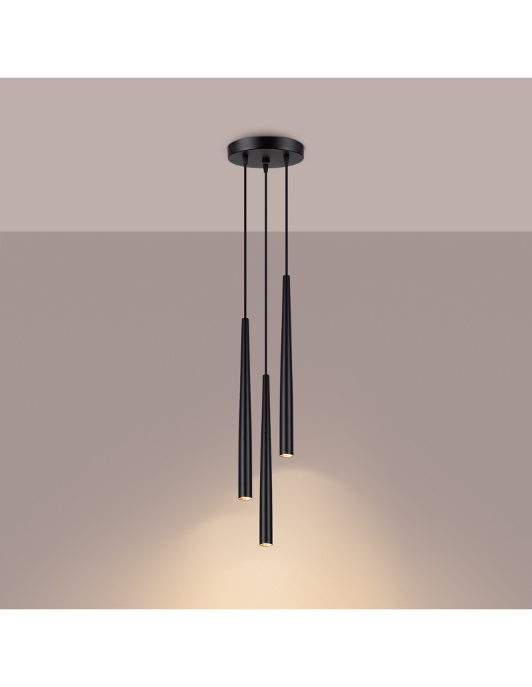 Pendant tube lamps - Sollux BLISS 3P pendant lamp black SL.1463 - product kolory-swiatla.pl 3