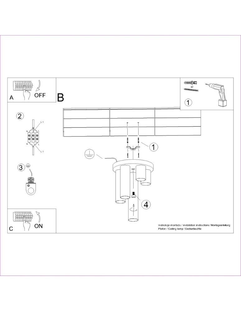 Modern ceiling lamps - Sollux Plafond LAGOS 5P white SL.1465 - product kolory-swiatla.pl 9
