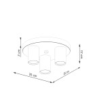 Modern ceiling lamps - Sollux Plafond LAGOS 3P black SL.1466 - product 8