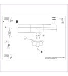 Modern ceiling lamps - Sollux Plafond LAGOS 3P black SL.1466 - product 9