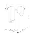 Modern ceiling lamps - Sollux Plafond LAGOS 5P black SL.1467 - product 8
