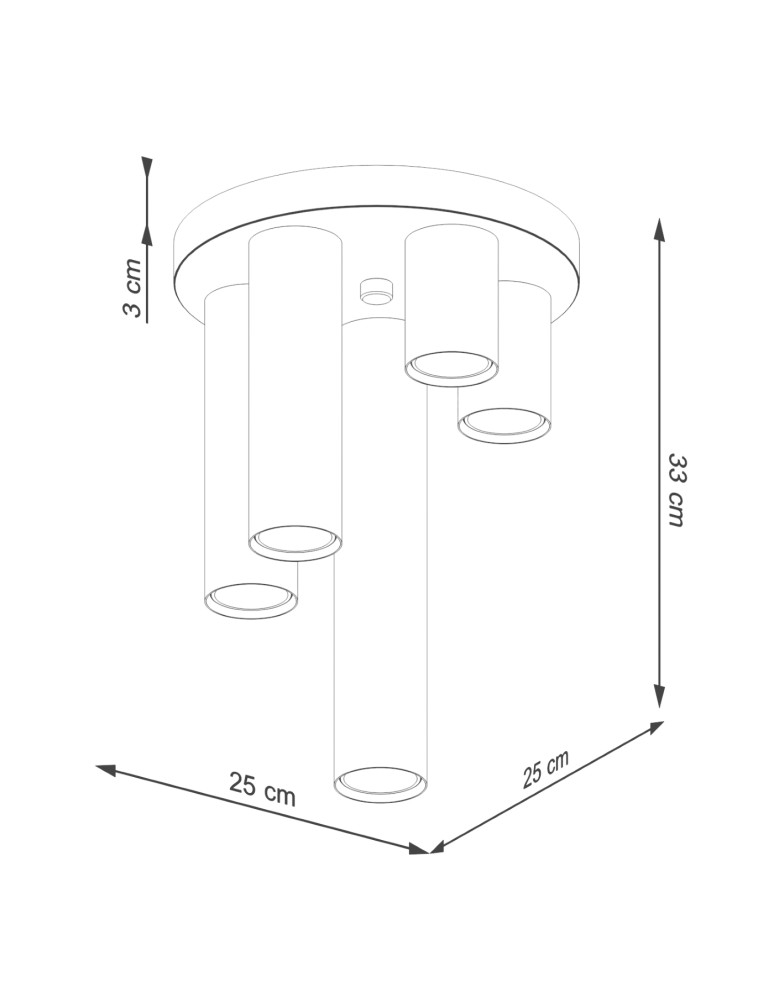 Modern ceiling lamps - Sollux Plafond LAGOS 5P black SL.1467 - product kolory-swiatla.pl 8