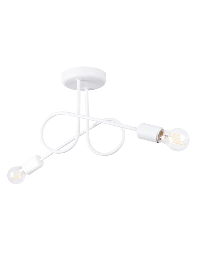 Loft ceiling lamps - industrial - Sollux Chandelier LOOP 2 white SL.1471 - product kolory-swiatla.pl 1