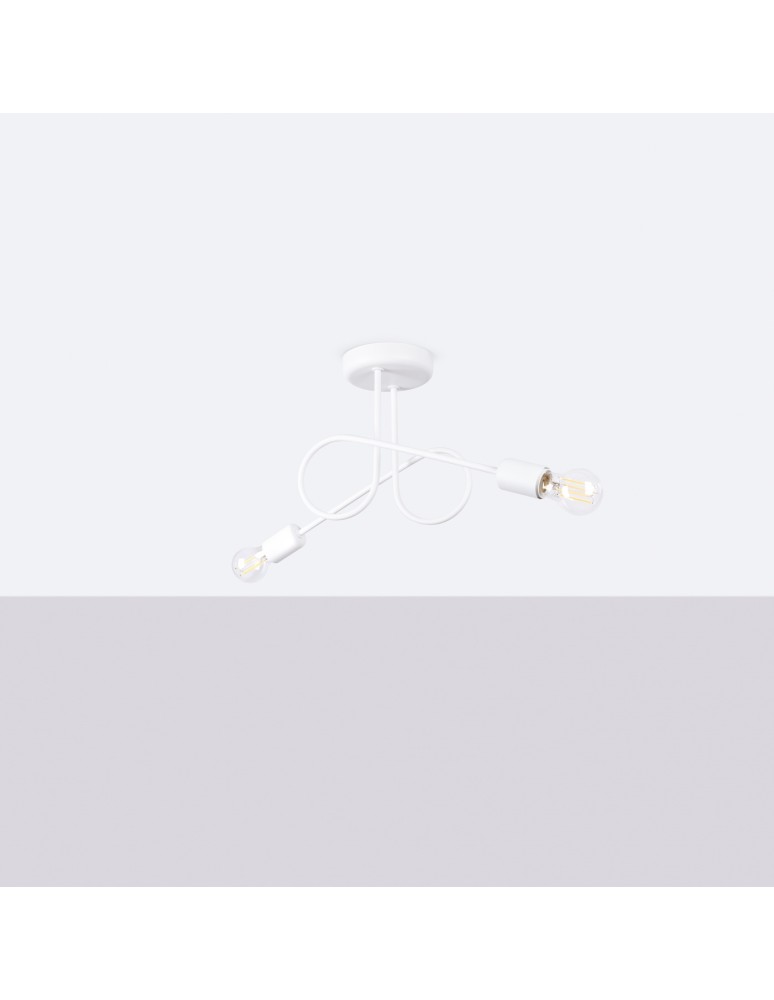 Loft ceiling lamps - industrial - Sollux Chandelier LOOP 2 white SL.1471 - product kolory-swiatla.pl 2