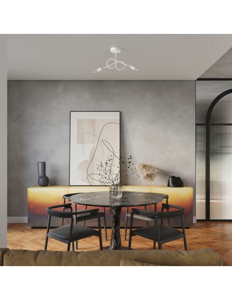 Loft ceiling lamps - industrial - Sollux Chandelier LOOP 2 white SL.1471 - product kolory-swiatla.pl 11