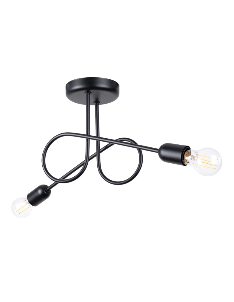 Loft ceiling lamps - industrial - Sollux Chandelier LOOP 2 black SL.1472 - product kolory-swiatla.pl 1