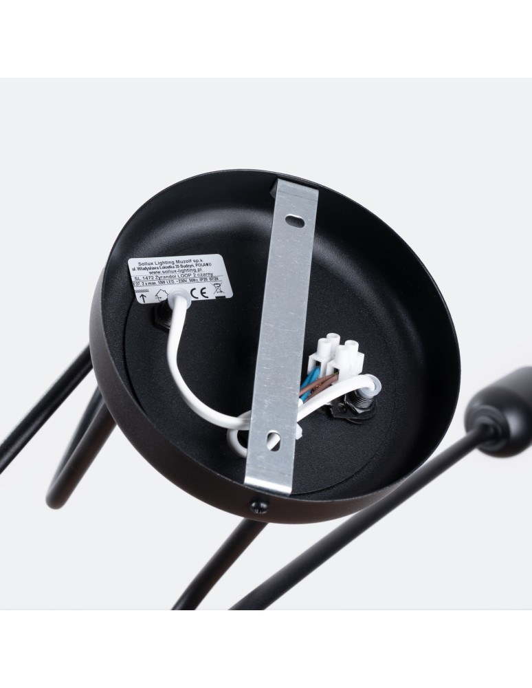 Loft ceiling lamps - industrial - Sollux Chandelier LOOP 2 black SL.1472 - product kolory-swiatla.pl 4