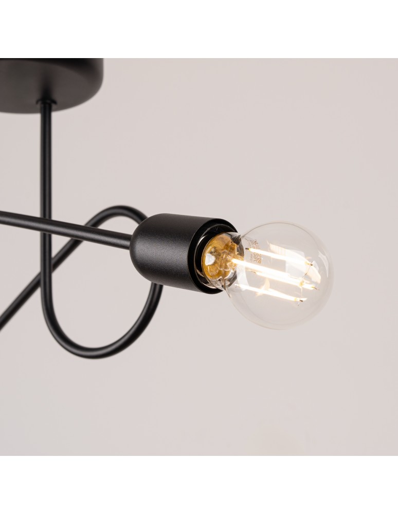 Loft ceiling lamps - industrial - Sollux Chandelier LOOP 2 black SL.1472 - product kolory-swiatla.pl 6