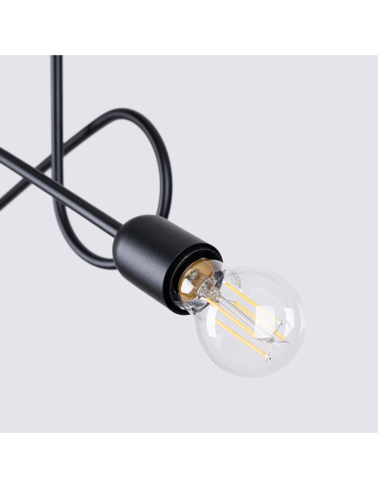 Loft ceiling lamps - industrial - Sollux Chandelier LOOP 2 black SL.1472 - product kolory-swiatla.pl 7