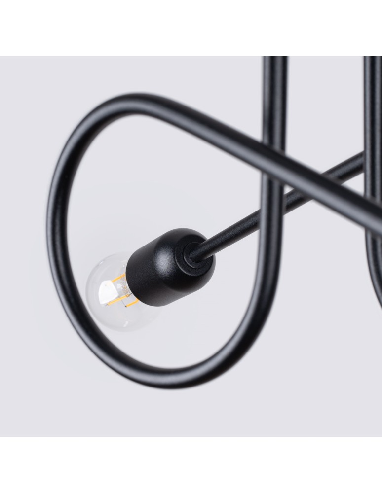 Loft ceiling lamps - industrial - Sollux Chandelier LOOP 2 black SL.1472 - product kolory-swiatla.pl 8
