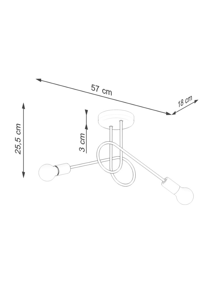 Loft ceiling lamps - industrial - Sollux Chandelier LOOP 2 black SL.1472 - product kolory-swiatla.pl 9