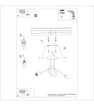 Loft ceiling lamps - industrial - Sollux Chandelier LOOP 2 black SL.1472 - product 10